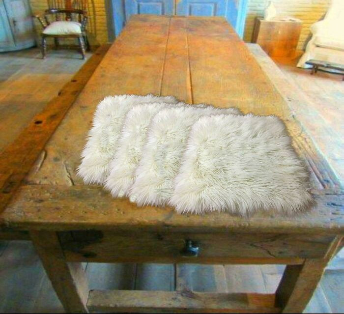 31. Found these fluffy table mats on Etsy