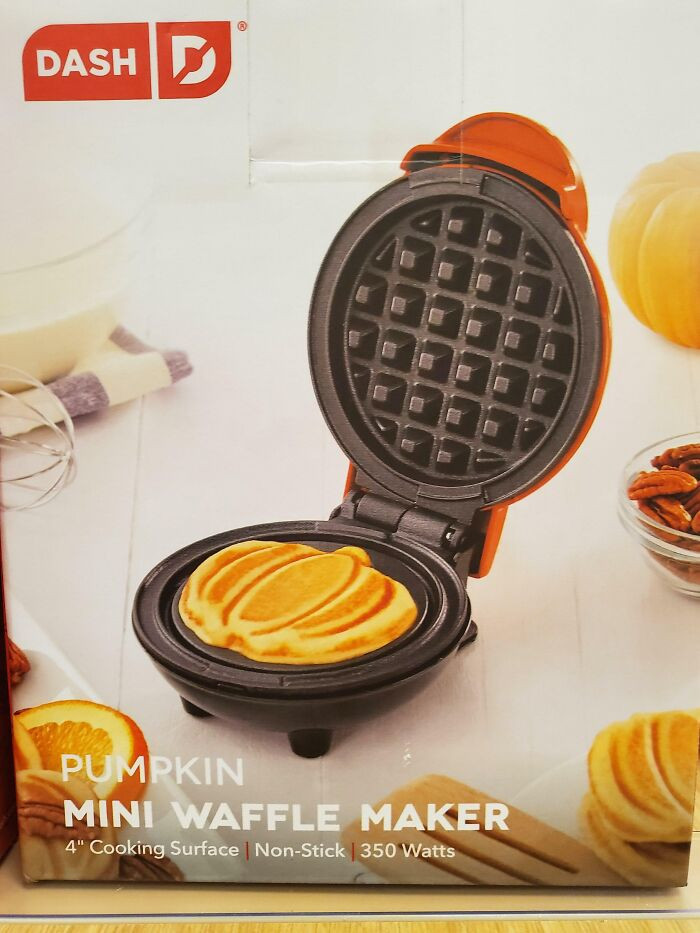 48. Regular waffle iron magically makes pumpkins