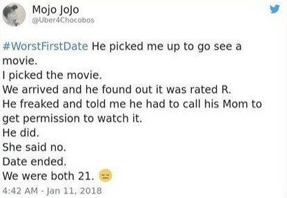 The 21-Year-Old Who Wouldn't See an R-Rated Movie Because His Mom Said No